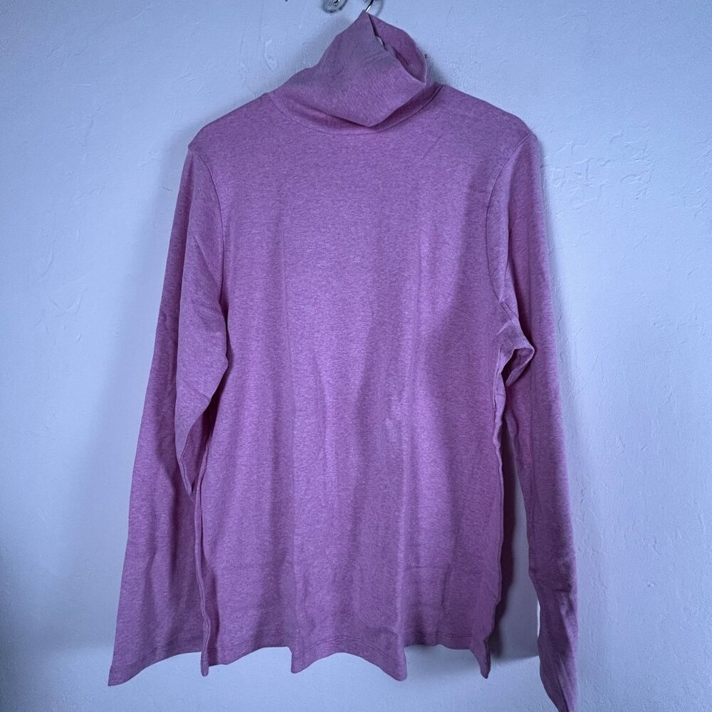 J.Crew Women Perfect Fit Turtleneck Top 2X Lavender H0553 Cotton Long Sleeve New